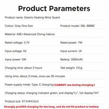 Hailicare Rechargeable Heated Wrist Wrap, 3 Modes: Warm Compress, Massage & Vibration, Wrist Support - Grey - View 7