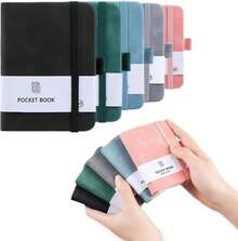 OIUINMMH 5 Pcs Cuaderno de Bolsillo, A7 Libretas de Notas, 11 x 8cm, Diario con Cubierta de 200 Páginas, Libretas de Bolsillo Adecuada para Oficina,Viajes,Estudio - 1 - Ver 8