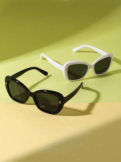 مجموعة نظارات أطفال عصرية رجعية، نظارات زخرفية عتيقة من عصر Y2K، مناسبة للأولاد والبنات للاستخدام اليومي، التخرج، العودة للمدرسة، هدية عيد الحب، قطعتان