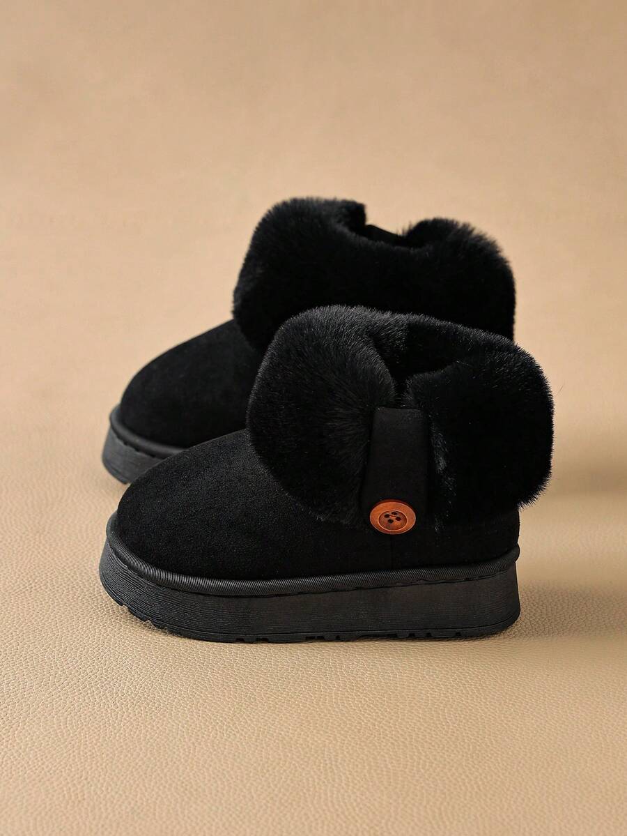 2025新款冬季儿童靴子毛绒鞋透气男女童保暖加厚防滑软底雪地靴