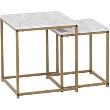 Dallas Nest Of 2 Tables In Marble/Gold Effect - Default - View 4