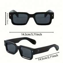 Men's Oversized Square Glasses - Heavy Round/Non-Prescription Glasses, Non-Prescription Thick Black Frame Suitable For Street Style, Formal Occasions And Daily Use - Retro Modern Men's Glasses (Multiple Colors Available) - Suitable For Shooting And Parties - Fashionable Rectangular Frame, Glossy Surface, Simple Design, Lightweight And Comfortable,  Accessory For Casual Outings - 1件 灰黑色 - 查看 5
