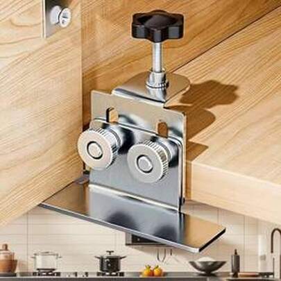 Adjustable 304 Stainless Steel Cabinet Door Installation Tool | Precision Locator With Thick Torx Knob, Durable Bracket, Adjustable Height, Quick Positioning, Suitable For Office, Indoor And DIY Projects, Precise Door Placement | Adjustable Height Design | Secure Clamping Mechanism