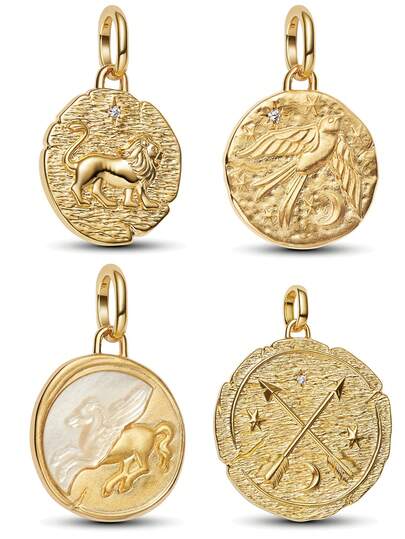 1pc Fashionable Charm Electroplated Gold Beaded Pendant, Versatile For DIY Bracelet, Necklace, Gift