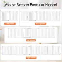 COMOMY Puerta de bebé de 198 pulgadas extra ancha puerta de perro para mascotas para casa escaleras puertas chimenea ajustable 3 en 1 patio de juego puerta de seguridad para niños cierre automático montaje en hardware 30 pulgadas de alto blanco - Blanco - Ver 6