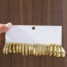 1 pereche/10 perechi/40 de perechi Set de cercei minimalisti din rășină CCB aurie, potriviți pentru purtare zilnică - Aur - Vizualizare 5