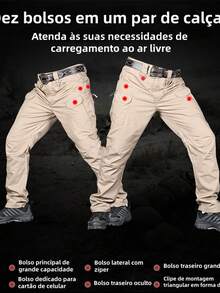 Men's Tactical Military Waterproof Pants, Ix7, Ix9 - Camel - View 4