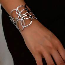 1 件套空心线图案首饰套装、空心线手链和戒指 - 鏤空線條套裝 - 查看 2