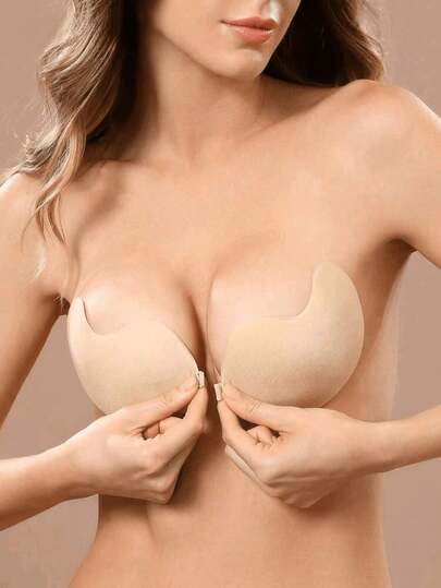 2 Pairs Skin Tone Black With Bonded Bra For Women, Reusable Push Up Bra, Invisible Backless Bra For All Seasons Sticky Bra Sticky Push Up Bra Halloween Strapless Bras Corset Top Halloween Costumes Strapless Bras Sticky Bra Women Clothes Set Dresses For Women Elegant
