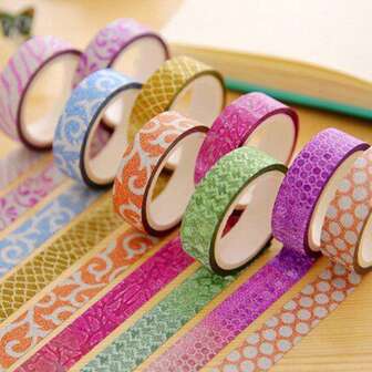 20 Rolls Of Gold Glitter Decorative Stickers, Waterproof Self-Adhesive Tape, Small Glitter Tape, Waterproof Self-Adhesive Tape, And Colorful DIY Handmade Decorative Tape, Artistic Glitter Decorative Tape, Suitable For Gift Wrapping, DIY Crafting, And Handmade Decoration.