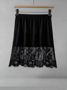 女式韩式分层蕾丝裙，包臀迷你裙高腰裙 - 可调节包臀下摆，可拉伸衬裙，适合日常穿着和百搭服装