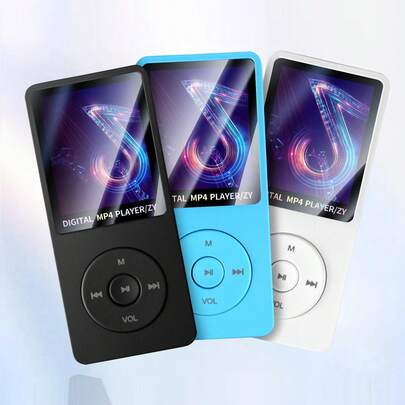 Máy nghe nhạc MP3/MP4 1.8 inch, hỗ trợ phát nhạc, radio FM, phát video và đọc sách điện tử, pin sạc tích hợp 150mAh.