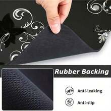 1pc Silver Flower Pattern Washing Machine Dryer Top Cover Pad, Made Of Diatomite Material, Washing Machine Dust Cover Mat, Kitchen Supplies, Anti-Slip, Suitable For Laundry Room, Bathroom, Home Decor, Room Decoration