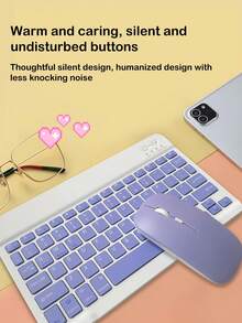 AKKHOO 鍵盤和鼠標套裝 - 紫色 - 查看 3