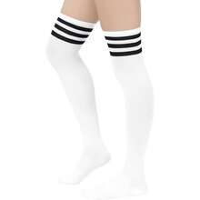 Thigh High Socks For Women 3 Pairs - Over Knee Long Stockings Triple Stripe Leg Warmers - Soft Cotton Blend - Fashion Knit Warm Winter Stockings - Nhiều màu 571 - Xem 2