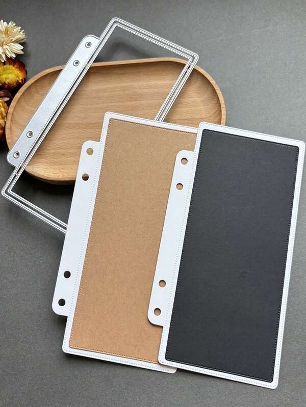 قالب معدني مستطيل لقص الصفائح المعدنية الفضفاضة، قالب سكين الدفتر، قالب قطع DIY للكتب، قالب سكين قطع مزخرف، قالب معدني للأعمال اليدوية، قوالب قطع للمغلفات لصنع البطاقات والألبومات والأعمال اليدوية المزخرفة من الورق والطوابع والبطاقات وهدايا أعياد الميلاد والمناسبات، مناسب للفنانين الكولاج وهواة فن الورق