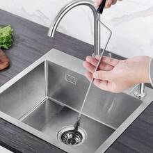 فرشاة تنظيف أنبوب الصرف بطول 100 سم، فرشاة تنظيف بالحمام والمغاسل، أداة تنظيف البالوعة، منظف مرن، أداة إزالة انسداد الثقوب