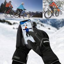 Guantes térmicos impermeables y resistentes al viento, 3M Thinsulate para visualización táctil de invierno, para ciclismo, equitación, correr, deportes al aire última intervensión, para - Negro - - Ver 5