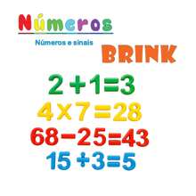 Kit Números e Sinais Brink Jogo De Matemática 75 Peças - Multicolorido - Visão 2