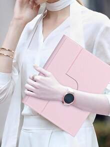 Rotating Protective Keyboard Case Compatible With Ipad, Compatible With IPad 10th Gen, PU Leather Material, Fits IPad 10.2", 9th/8th/7th Gen, Air 3/10.5", Pro 11" (2018/2020/2021/2022), With Acrylic Backplate And Pencil Slot, Suitable For IPad (A16) 11" 11th Gen (2025), Supports 3 Angle Adjustments, Compatible With IPad Air 4/5/11" (M2) 2024/(M3) 2025, Built-In 150mAh Battery - Pink - Pink - View 9