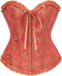 Women's Waist Cincher Bustier Boned Corset With  Design In 2025 - 紅色和黃色 - 查看 5