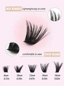 200pcs Eyelash Extension Kit Eye Lash Extension Lash Kit Lash Clusters Kit DIY Individual Lashes Cluster D Curl False Lashes Lash Clusters,Eye Lash Clusters,Individual Eyelashes,Lashes,Fake Lashes - D - View 5