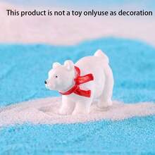 Pequeño regalo de Navidad, ornamento de paisaje micro de musgo con oso polar ártico, decoración de animal oso blanco