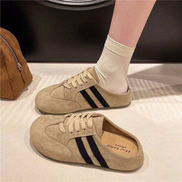 Zapatos de tacón retro para mujer, nuevas sandalias de tacón grueso para primavera y verano 2025, zapatos de entrenamiento alemanes con contraste de color