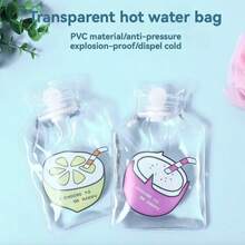 1 sticlă cu apă caldă pentru încălzirea stomacului, sticlă cu apă caldă pentru încălzirea mâinilor, studentă care o folosește pentru a încălzi stomacul, compresă caldă drăguță de pluș (plată cu injecție de apă)