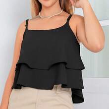 Duna Summer Fashion Comfortable 3-Piece Tank Top With 2 Ruffles - 黑色,粉紅色,裸色 - 查看 4