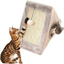 PUBAMALL Rascador para Gatos, Parque Infantil Triangular para Gatos, Cama para Gatos (Gris)