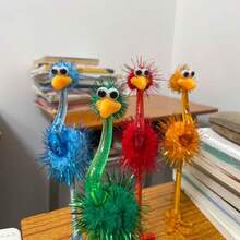 Bolígrafo de felpa, bolígrafo de avestruz de colores, adorno creativo de descompresión, adecuado para escuelas, oficinas, firmas, papelería, bolígrafos, regalos, regalos de Navidad, Navidad, regalos del Día de San Valentín