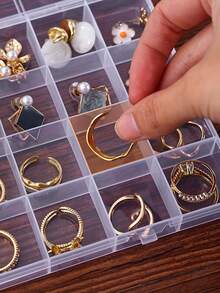 2/1pc Multi-Purpose Transparent Box Plastic Empty Storage Box, $1,Used For Storing Earrings, Rings, Jewelry, Nail Art, Nail Tools, Nail Accessories, Jewelry Decoration And Storage. Gifts For Women