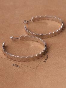 1 对 C 形圆点耳环，女士情人节大耳环套装，多色耳钉套装 - 金黃色 - 查看 6