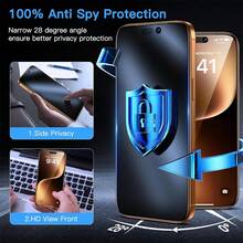 ZYONS Shockproof Privacy Screen Protector 2pcs Matte Tempered Glass Screen Protector With Installation Tools, Auto-Alignment, Auto-Dust Removal, Full Screen Coverage, Anti-Fingerprint, 9H Hardness, Anti-Explosion, Compatible With IPhone 17 Pro Max/17 Air/17E/17 Pro/16 Pro Max/16 Pro/16 Plus/16/15 Pro Max/14 Pro Max/13/12/11 Series, Privacy Protection, Anti-Peeping, Matte Anti-Glare, Anti-Fingerprint, Dust-Free Design, Matte Texture, Easy Installation, Phone Accessories, Mother's Day Gift - Black - View 4