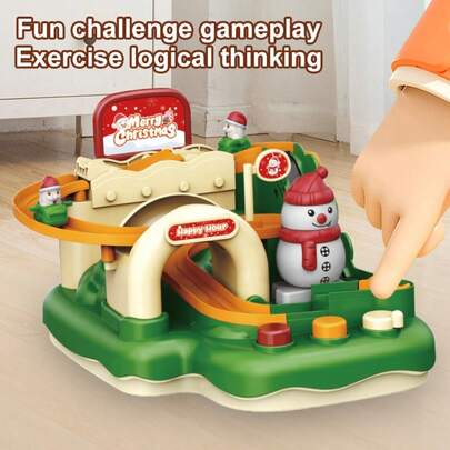 Children's Christmas Snowman Slide Adventure, Train Track Assembly Toy, Parent-Child Interactive Educational Game, Suitable For Boys And Girls Aged 3-12 And Above, A Perfect Winter Christmas Gift.