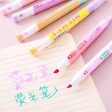 6 Colors Creative Double-Headed Highlighter Pen Student Acrylic Marker Large Capacity Marker Hand Pen For Students And Journaling
