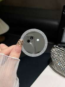 Sparkling Wireless Magnetic Coil With Mirror Magnetic Ring For Makeup Ultra-Thin, Suitable For MagSticker Ring - Magnetic Ring Compatible With MagMagnetic Wireless Charger Case, Compatible With IPhone 17 16 15 14 13 12 Pro Max Galaxy Android Accessories