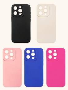 Bộ 5 ốp lưng điện thoại Dopamine màu trơn, ốp lưng điện thoại tối giản, ốp bảo vệ ống kính, tương thích với iPhone & Galaxy, màu đen, trắng, hồng, đỏ hồng, xanh dương, ốp lưng điện thoại, ốp lưng dòng Galaxy, ốp lưng tương thích với iPhone 17 Pro Max, vỏ bảo vệ, ốp lưng điện thoại dễ thương, 11, 13, 14, 15, 16, v.v., phiên bản quốc tế, không phải phiên bản nội địa. - Nhiều màu - Xem 30