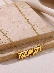 1 buc colier cu nume personalizat pentru femei, pandantiv cu litere cursive personalizate, din oțel inoxidabil, bijuterii pentru bărbați, lanț, guler Choker