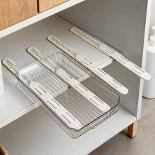 4pcs Track Slide Rails, Easy Install Screw-Free Bottom Mount Drawer Slides, Organizer Basket Slides, DIY Drawer Glides, Multi-Purpose Storage Slides, Suitable For Dorm Storage Boxes, Home Kitchen, Bathroom Cabinets And Closet Organizers, 2/4pcs - Multicolor - View 3