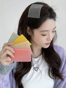 10pcs Seamless Bangs Fixing Hook-And-Loop, Bangs Clip Organizer, Cuttable Size, Non-Damaging Hair Pad, Hair Clip, Seamless Hook-And-Loop, Tassel Bangs Sticker Suitable For All Hair Types, Women Hair Accessories, Unisex,Gifts,Travel,Gifts For Women,Hair Stuff,Stocking Stuffers