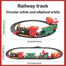 圣诞礼物，迷你火车轨道音乐，小火车，儿童电动轨道车玩具，复古迷你圣诞小火车，电动车玩具，新款小零件和小图案（不含电池，含1节电池） - 彩色 - 查看 7