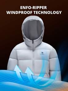 CAMEL CROWN Women's Outdoor Down Jacket Autumn And Winter 700 Fill Power Water Repellent Down Men's Thick Hooded Warm Puffer Jacket - Space Gray - View 6