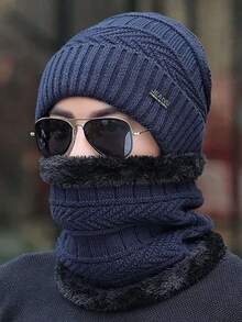 2024新款冬季男士针织帽，加厚保暖韩版保暖内衬毛线帽，个性时尚百搭头套，防寒秋季服装