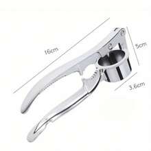 Garlic Press And Peeler Set, Heavy Duty Chopping Tool, Easily Chop And Crush Garlic, Ginger, Nuts, And Seeds, Comes With Large Ergonomic Handle, Includes Peeler For Peeling Garlic Cloves, Kitchen Gadget, Black