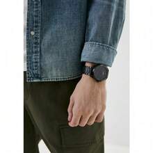 Diesel Reloj cronógrafo para hombre Diesel Armbar, esfera negra con correa de acero inoxidable, reloj deportivo casual resistente al agua para uso diario y estilo