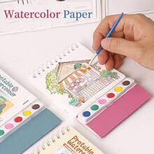 20页水彩画套装 - 适合初学者和艺术家的全套艺术工具包，优质纸张搭配插图，带来创意休闲活动