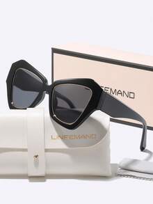 LINFEMAND LINFEMAND Oversized Cat Eye Y2K Decorative Fashion Fashion Glasses, Unisex, Birthday Party, Costume, Holiday Gift