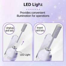 Electric Nail Drill, Mini Nail Drill USB Machine With 10 PCS Drills Bits & Sanding Bands,Manicure Art Pen Remove Polisher, Gel Nail Drill For Acrylic, Manicure Pen Sander Polisher, Cuticle Removal, Suitable For Women Home Or Nail Salon Use, Beginner-Friendly - 美甲工具 - 查看 7